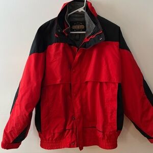 Men's Guide Gear 3-in-1 Interchange Heavy Red Winter Ski Jacket Coat Size L.